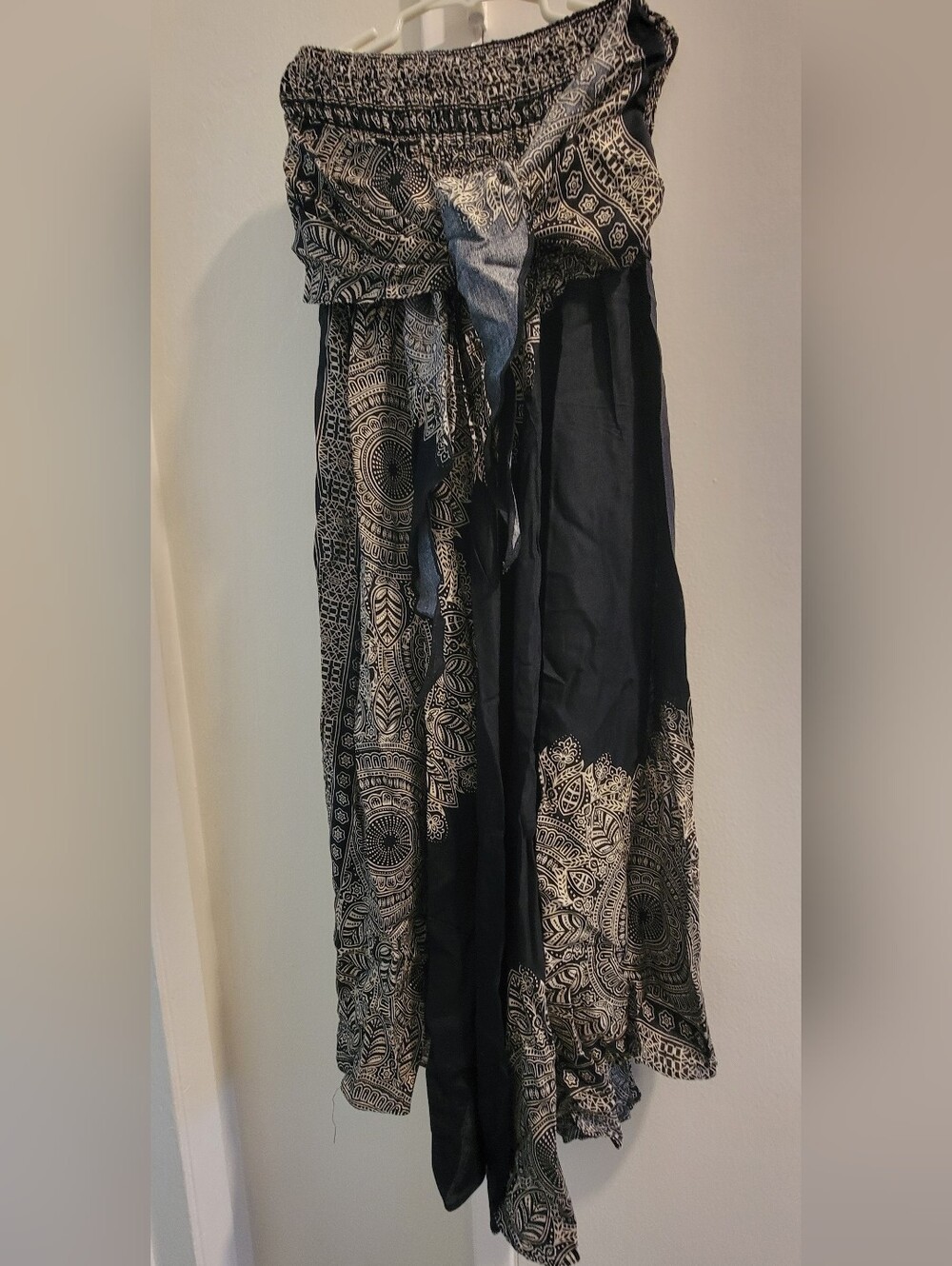 Black and Cream Bohemian Print Skirt - Dress / Joob Joob One Size